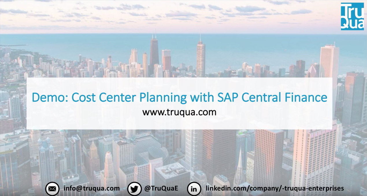 Demo Cost Center Planning In SAP Central Finance TruQua demo-cost-center-planning-in-sap-central-finance-truqua